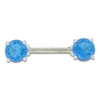 Piercings.nl Tepelpiercing kristallen aquamarijn