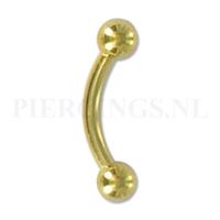 Piercings.nl Banana goudkleurig 1.6 mm 8 mm