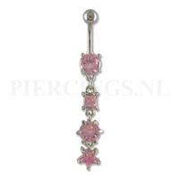 Piercings.nl Navelpiercing hanger roze