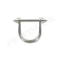 Piercings.nl Tepelpiercing met hanger en spikes XL
