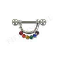 Piercings.nl Tepelpiercing hanger regenboog M