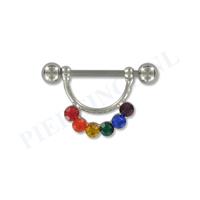 Piercings.nl Tepelpiercing hanger regenboog L