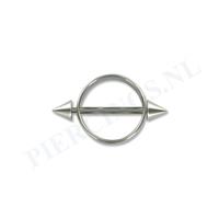Piercings.nl Tepelpiercing shield spikes L