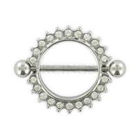 Piercings.nl Tepelpiercing shield 16 mm kristallen