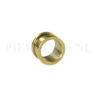 Piercings.nl Tunnel goud kleur smal 14 mm 14 mm