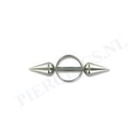 Piercings.nl Tepelpiercing shield ronde spikes XS