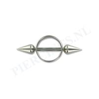 Piercings.nl Tepelpiercing shield ronde spikes M