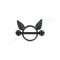 Piercings.nl Tepelpiercing shield engel zwart
