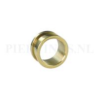 Piercings.nl Tunnel goud kleur smal 16 mm 16 mm