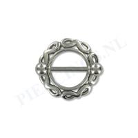 Piercings.nl Tepelpiercing shield tribal klein