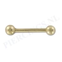 Piercings.nl Barbell goud 14 karaat 1.2 mm 6 mm