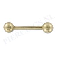 Piercings.nl Barbell goud 14 karaat 1.2 mm 8 mm