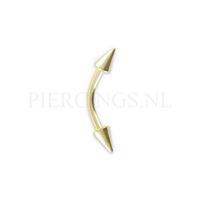 Piercings.nl Banana 1.2 mm 8 mm goud 14 karaat spike