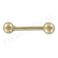 Piercings.nl Barbell goud 14 karaat 1.2 mm 10 mm