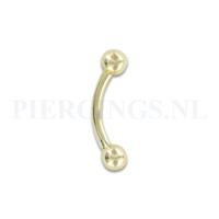 Piercings.nl Banana goud 14 karaat 1.6 mm