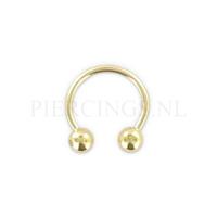 Piercings.nl Circulair barbell 1.2 mm goud 14 karaat