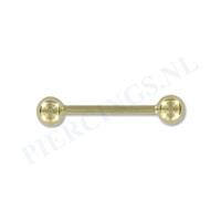 Piercings.nl Barbell goud 14 karaat 19 mm