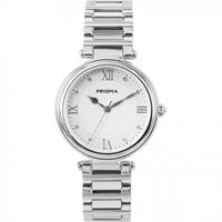 Zilverkleurig Dames Horloge van Prisma met Witte Wijzerplaat