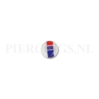 Piercings.nl Balletje 1.6 mm acryl wit met gekleurde band donker