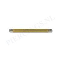 Staafje barbell 1.6 mm goud kleur 16 mm