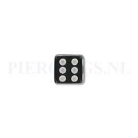 Piercings.nl Balletje 1.6 mm acryl dobbelsteen zwart