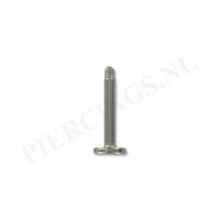 Piercings.nl Staafje labret titanium 1.6 mm 12 mm