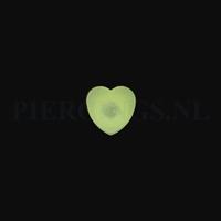 Piercings.nl Tongpiercing tickler hart geel