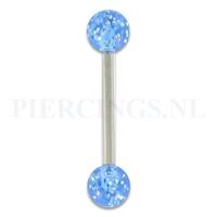 Piercings.nl Tongpiercing acryl glitter blauw