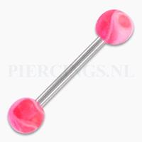 Piercings.nl Tongpiercing acryl marmer roze