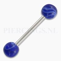 Piercings.nl Tongpiercing acryl marmer blauw