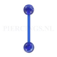 Piercings.nl Tongpiercing flexibel marmer blauw