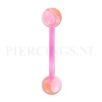 Piercings.nl Tongpiercing flexibel marmer roze