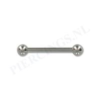 Piercings.nl Barbell 16 mm + 4 mm bal