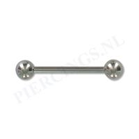 Piercings.nl Barbell 16 mm + 6 mm bal