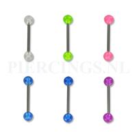 Piercings.nl Tongpiercing acryl UV licht blauw