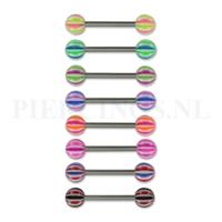 Piercings.nl Tongpiercing strandbal rood-blauw