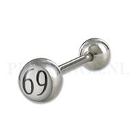 Piercings.nl Tongpiercing logo 69 - 6 mm bal