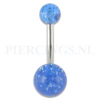 Piercings.nl Navelpiercing acryl glitter licht blauw