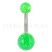 Piercings.nl Navelpiercing acryl glitter groen