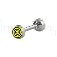 Piercings.nl Tongpiercing logo Twister 6 mm bal