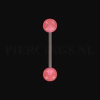 Piercings.nl Tongpiercing glow in the dark roze