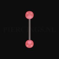 Piercings.nl Tongpiercing glow in the dark roze