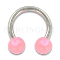 Circulair barbell 1.6 mm acryl roze