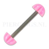 Piercings.nl Tongpiercing acryl halve strandbal roze wit