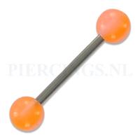 Piercings.nl Tongpiercing acryl oranje bruis oranje streep