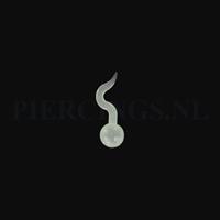 Piercings.nl Tongpiercing tickler visje licht geel