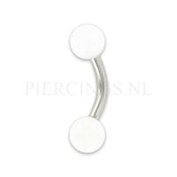 Piercings.nl Banana 1.6 mm 8 mm acryl wit