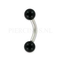 Piercings.nl Banana 1.6 mm 8 mm acryl zwart