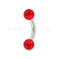 Piercings.nl Banana 1.6 mm 6 mm acryl rood