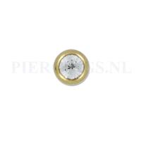 Piercings.nl Balletje 1.6 mm 5 mm goud kleur kristal